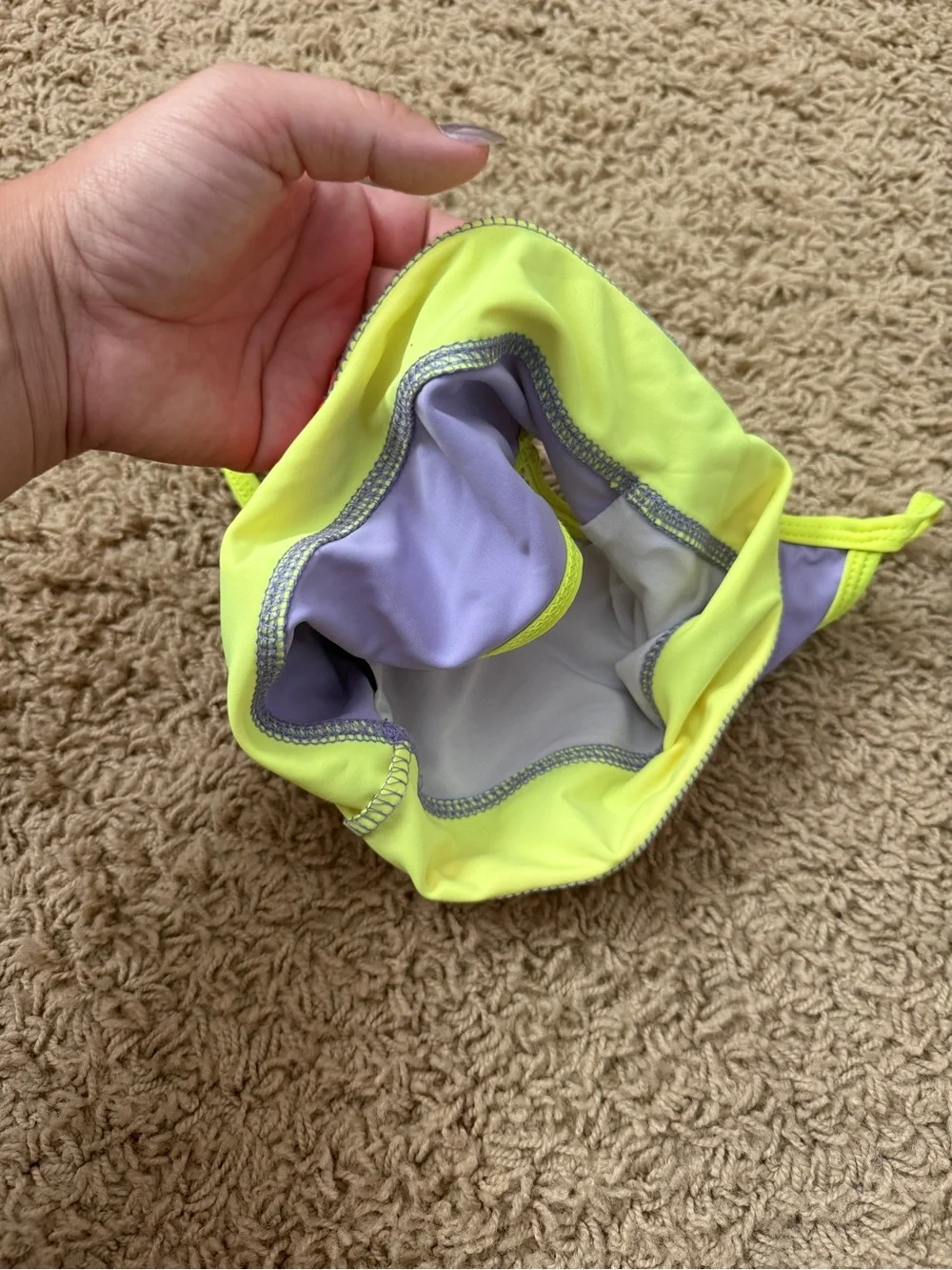 Girls Colorblock Dance Crop Top - Lavender, Neon Yellow & Orange